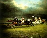 charles emile callande course de chevaux dite le derby d'epsom oil painting